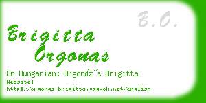 brigitta orgonas business card